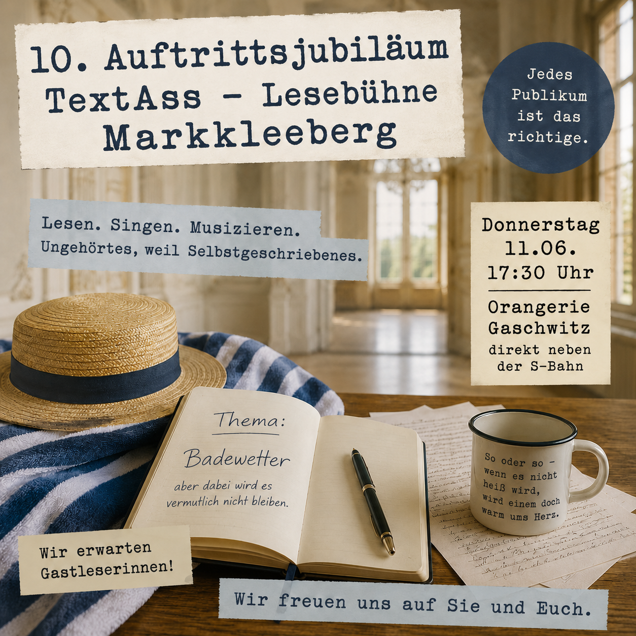 TextAss feiert 10. Auftrittsjubiläum als Lesebühne in Markkleeberg