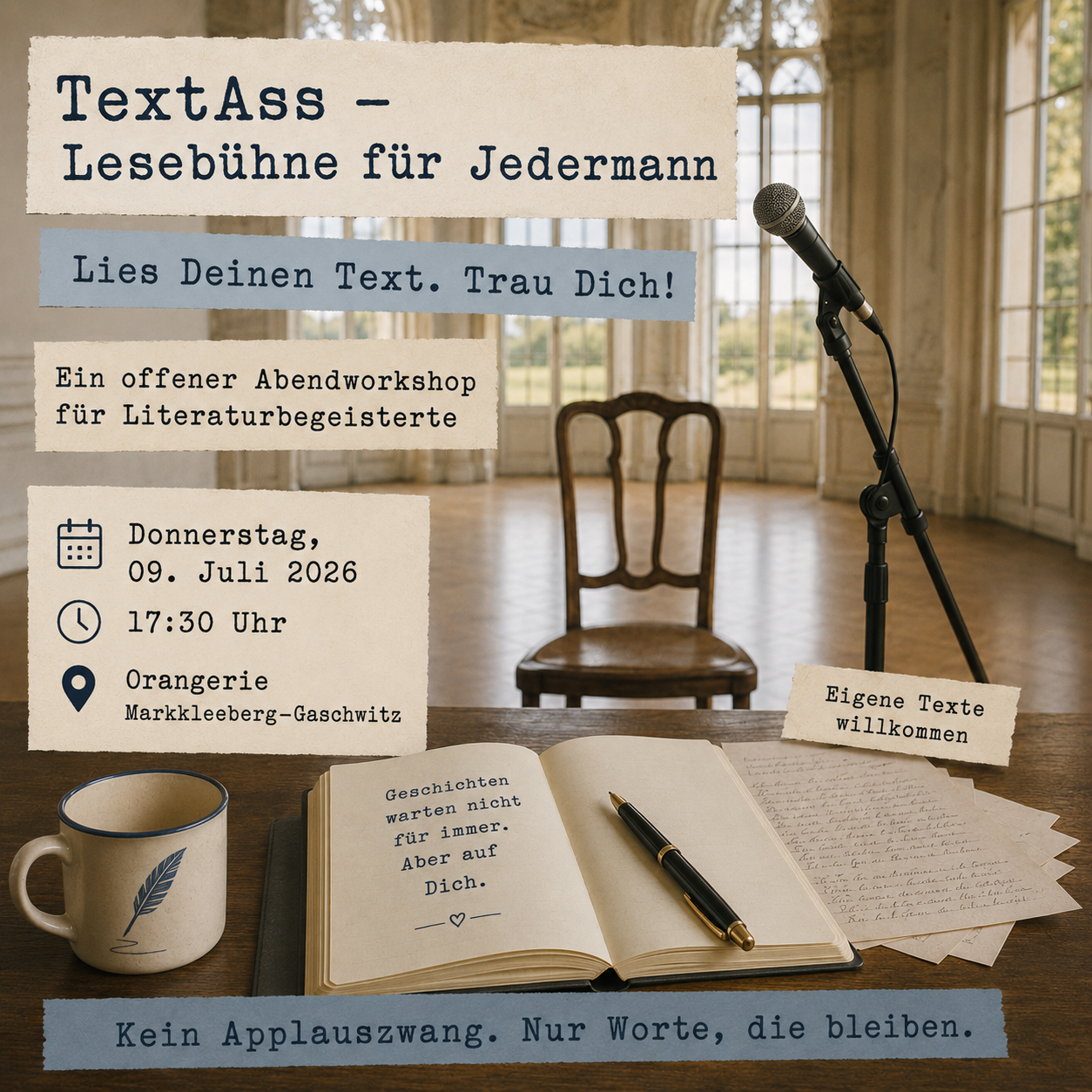 TextAss – Lesebühne für Jedermann. Lies Deinen Text. Trau Dich!